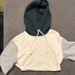 Original Use Dark Green and Cream Hoodie